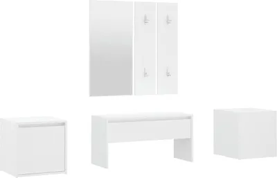 Produktbild von vidaXL Garderoben-Set Weiß Holzwerkstoff