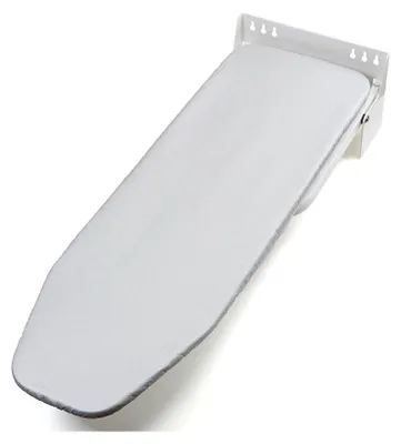 Produktbild von Bügelbrett Ironfold Premium Bügeltisch für Wandmontage klappbar und um 180° schwenkbar inkl. Bügeltuch Aluminium grau