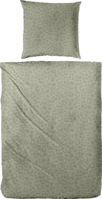 Produktbild von Westminster Feinbiber Bettwäsche 135x200 Tierfelloptik Leopard grün oliv 172164-55