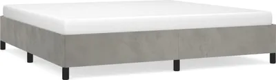 Produktbild von vidaXL Bettgestell ohne Matratze Hellgrau 200x200 cm Samt