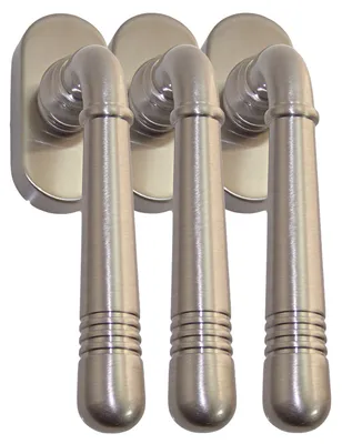 Produktbild von Fenstergriff Set 3 x FG Helena 1672 Nickelmatt Rasterolive Fensterbeschlag Drücker
