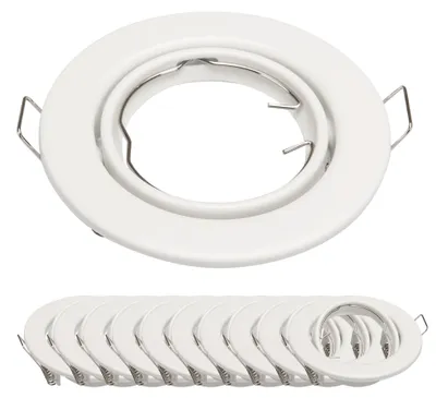 Produktbild von 10x Einbaurahmen GU10 SET Mattweiß 6101-A-MW Ø65 mm IP20