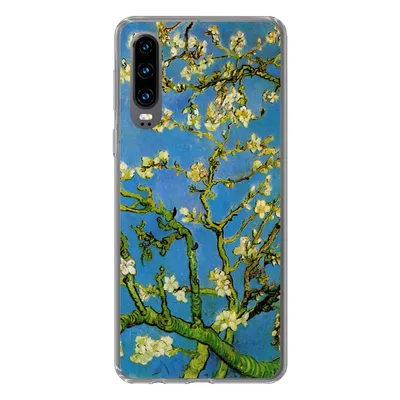 Produktbild von MuchoWow® Handyhülle Schutzhülle Hülle für Huawei P30 Mandelblüte - Vincent van Gogh Silikon Softcase Handy Hülle - Kartenbesitzer