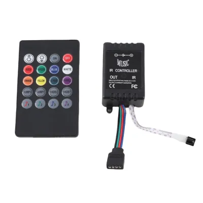Image de Contrôleur musical LED avec 20 touches, télécommande infrarouge et capteur de son, pour éclairages à LED RGB