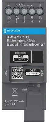Imagen del producto de BUSCH JAEGER. Entrada binaria BI-M-4.230.1.11. 4 canales. 10-230V. REG