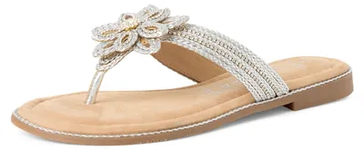 Productafbeelding van MARCO TOZZI Dames sandalen, zachte "Feel Me" voetbed, modern design, metallic (zilver), maat 37