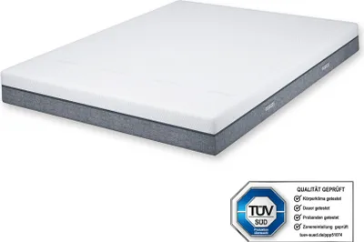 Immagine prodotto di Materasso Genius eazzzy Deluxe 160x200 cm - materasso ortopedico in schiuma visco-fredda a 8 zone e alto 20 cm, grado di rigidità H2-H3 | comfort, Oeko-TEX