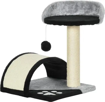 Immagine prodotto di Tiragraffi per gatti con palline, tiragraffi in sisal, nero, 35,5 x 37 x 46 cm