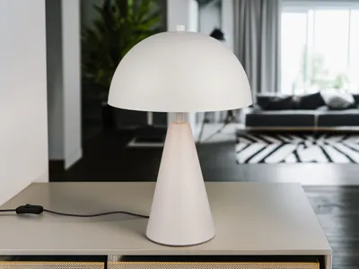 Produktbild von Große LED Nachttischlampe Grau, Pilzlampe dimmbar für Schlafzimmer Wohnzimmer