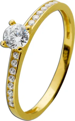 Produktbild von Damenring Gelbgold 333 8 Karat weiße Zirkonia Brillantlook 17