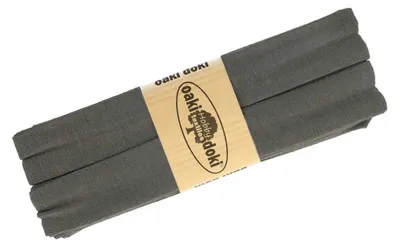 3m Oaki Doki Tricot de Luxe Jersey-Schrägband Einfassband elastisch stahlgrau grau