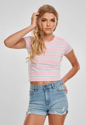 Obrázok produktu pre Urban Classics Dámsky crop top Hemiring ružová L