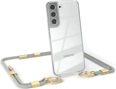 Produktbild von EAZY CASE Handykette für Samsung Galaxy S22 5G, Transparente Silikonhülle mit Band, Clear Case, abnehmbar in  Beige