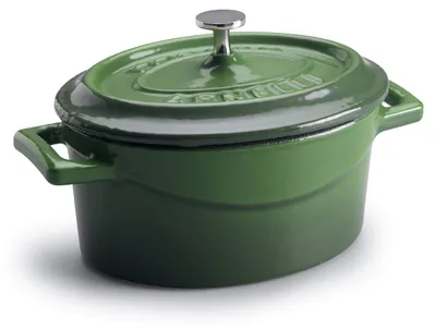 Produktbild von Pentole Agnelli Slowcook Kasserolle oval mit 2 Griffen, aus Gusseisen 0.4 litri