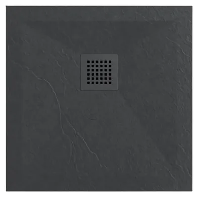 Obrázok produktu pre BALNEO sprchová vanička z minerálneho kompozitu Stone Tray F 90 × 90 × 2,5 cm v tmavosivej farbe