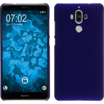 Produktbild von PhoneNatic Case kompatibel mit Huawei Mate 9 - Hülle blau gummiert Hard-case + 2 Schutzfolien