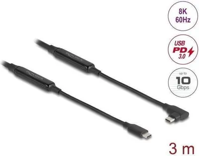 Produktbild von DeLOCK 81195, 3 m, USB C, USB C, USB 3.2 Gen 2 (3.1 Gen 2), 10 Gbit/s, Schwarz