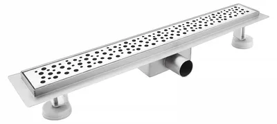Zdjęcie produktu dla Odpływ podłogowy płaski, 80 cm, ze stali nierdzewnej, kompletny zestaw z syfonem