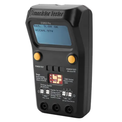Imagen del producto de Probador de transistores, probador digital de transistores, probador de capacitores, medidor de transistores, medidor de componentes SMD