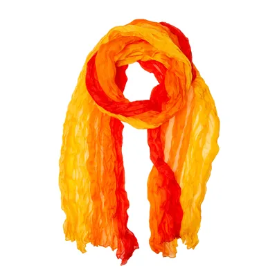 Produktbild von Knitterschal Halstuch Schal XXL gelb orange rot Farbverlauf Seide 180x90cm