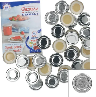 Produktbild von 50er Deckelset TO43 silber lackierter Deckel Sturzgläser Einkochen Konservieren Ersatzdeckel