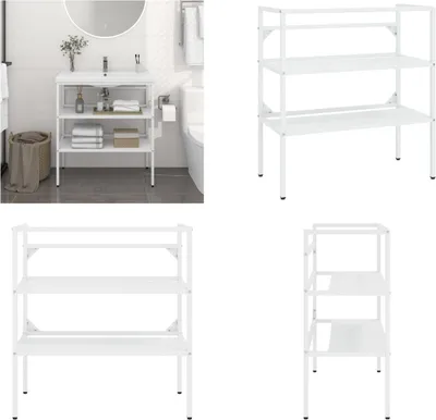 Produktbild von vidaXL Badezimmer Waschtischgestell Weiß 79x38x83 cm Eisen - Waschtischgestell - Waschtischgestelle - Waschtischrahmen - Waschtischständer