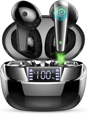 Produktbild von Kopfhörer mit Bluetooth 5.3, HiFi Stereo Kopfhörer, ENC Geräuschunterdrückung, USB-C Ohrhörer, LED-Anzeige, 47 Stunden Akkulaufzeit, IP7 Wasserdicht