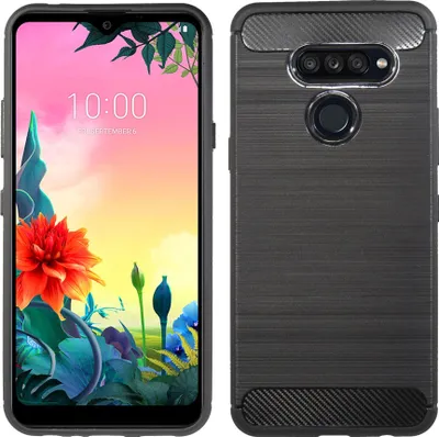 Obrázok produktu pre cofi1453® Silikónové puzdro Bumper Carbon kompatibilné s puzdrom LG K50S TPU Soft Mobile Phone Cover Protective Cover Black