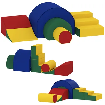 Produktbild von AIYAPLAY Schaumstoff Bausteine Kinder 5 tlg. Klettern Riesenbausteine Bunt