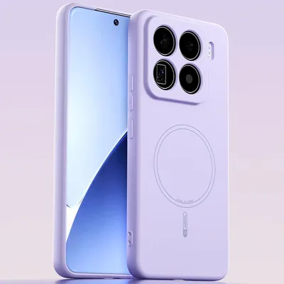 Obrázek produktu pro Magnetické pouzdro pro Xiaomi 15 Pro, kompatibilní s MagSafe, tekutý silikon, nárazuvzdorné a odolné proti poškrábání Fialová