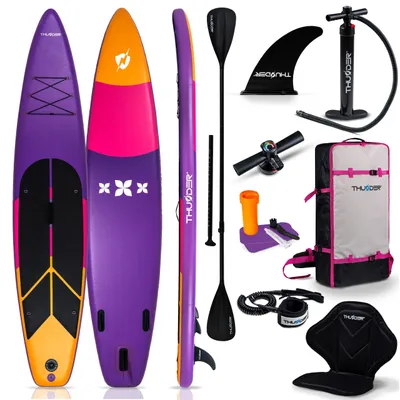 Produktbild von THUNDER® | SHARPE 365 | Aufblasbares SUP-Board | 365 cm | 2-in-1 Kajakfunktion | Komplettset mit Rucksack | 15 PSI | Max. Benutzergewicht 150 kg