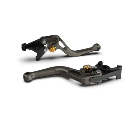 Produktbild von Kupplungshebel LSL BOW L45R mit ABE kurz für Yamaha SR 400 - 650 ccm Bj. 1975 - 2016, Farbe Hebel:anthrazit, Farbe Versteller:gold
