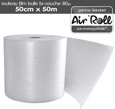 Image de 1 rouleau de film bulle d'air largeur 50 cm x longueur 50 mètres - gamme air'roll standard