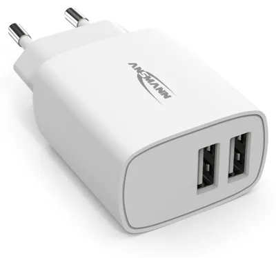Productafbeelding van Ansmann oplader HC212, wit, met 2 USB-poorten, 2400mA
