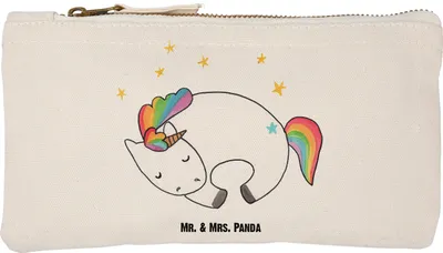 Produktbild von Mr. & Mrs. Panda Kulturbeutel Einhorn Nacht Größe S Klein - Weiß - Geschenk, Make-Up Tasche, Traum, kosmetiktäschchen, Freundin, Mäppchen, Kulturtasche, Menschen, Unicorn