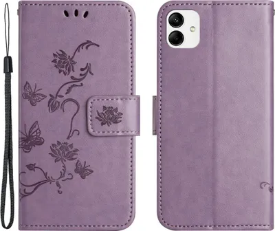 Produktbild von Motorola Moto G54 Hülle - Coverup Blumen & Schmetterlinge Klapphülle - Lila