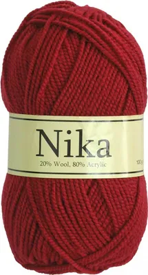 100g Strickgarn Nika mit 20% Wollanteil Strickwolle tiefrot