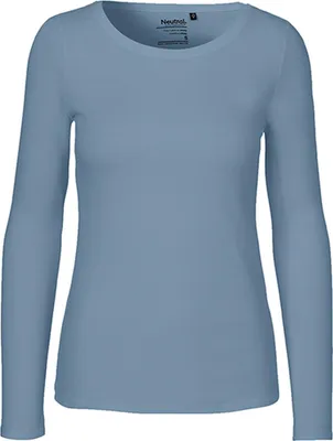 Produktbild von Neutral O81050 | Damen Long Sleeve T-Shirt / 100% Fairtrade-Baumwolle - Farbe: Dusty Indigo - Größe: L