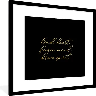 Produktbild von MuchoWow® Gerahmtes Poster Zitate - Sprichwörter - Gold - Schwarz 40x40 cm - Poster mit Schwarzem Bilderrahmen Wandposter Rahmen Foto Bilder - Poster - Plakat im Rahmen