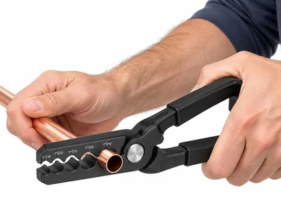 Produktbild von Rohrreparaturzange, Kupferrohr-Rundzange 6-in-1, für 1/4 bis 7/8 Zoll Rohrdurchmesser, kompakt und handlich, 300 mm