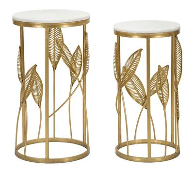Produktbild von Mauro Ferretti Beistelltischblätter Set 2 Stück Ø 35x65,5-30x60,5 gold