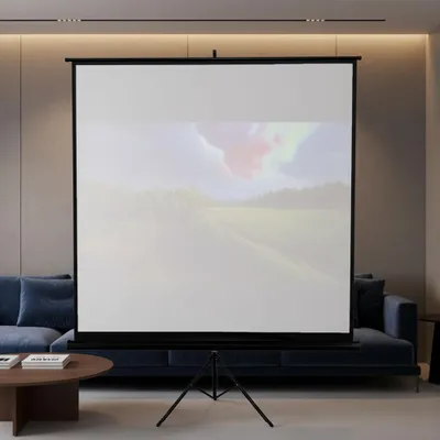 Immagine prodotto di Schermo per proiettore 203x203 cm 110" HDTV 16:9 4:3 1:1 Home cinema Proiezione Tenda avvolgibile Treppiede