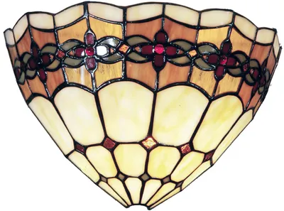 Produktbild von Clayre & Eef Wandleuchte Tiffany 30x14x20 cm Beige Braun Glas Rose