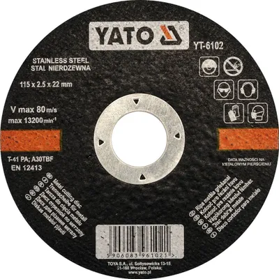 Obrázek produktu pro YATO Kotouč na řezání kovů INOX 115x2,5 YT-6102