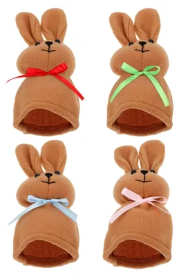 Produktbild von 4-teiliges Set Eierwärmer für Ostern mit Cartoon-Hase Tischdekoration aus Polar Fleece wiederverwendbar für Osterfeiern