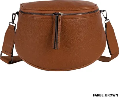 Produktbild von Bauchtasche (PB-850) Umhängetasche Crossbody-Bag Hüfttasche Kunstleder Italy-Design BROWN