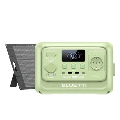 Obrázek produktu pro BLUETTI Elite 30 V2 + 100W solární panel Solární úložiště 600W / 288Wh Přenosná elektrárna Solární generátor Baterie pro cestování / obytné vozy / doma / výlety autem