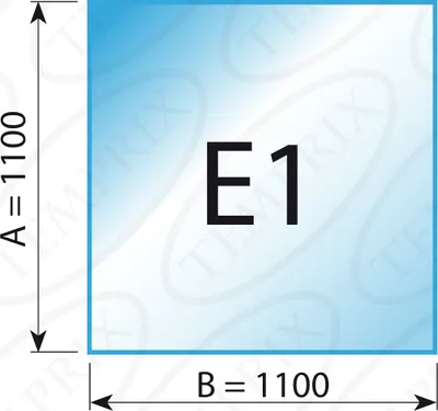 Produktbild von Kaminbodenplatte Grauglas Form E1  1100 x 1100 x 6mm - (Tragkraft bis 700 Kg)