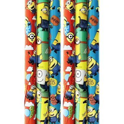 Produktbild von Minions Geschenkpapier – plastikfrei – 200 x 70 cm – 6 Rollen