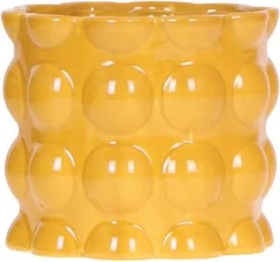 Produktbild von Kolibri Home | Baumwolle Shine Übertopf - Yellow - Ø12cm